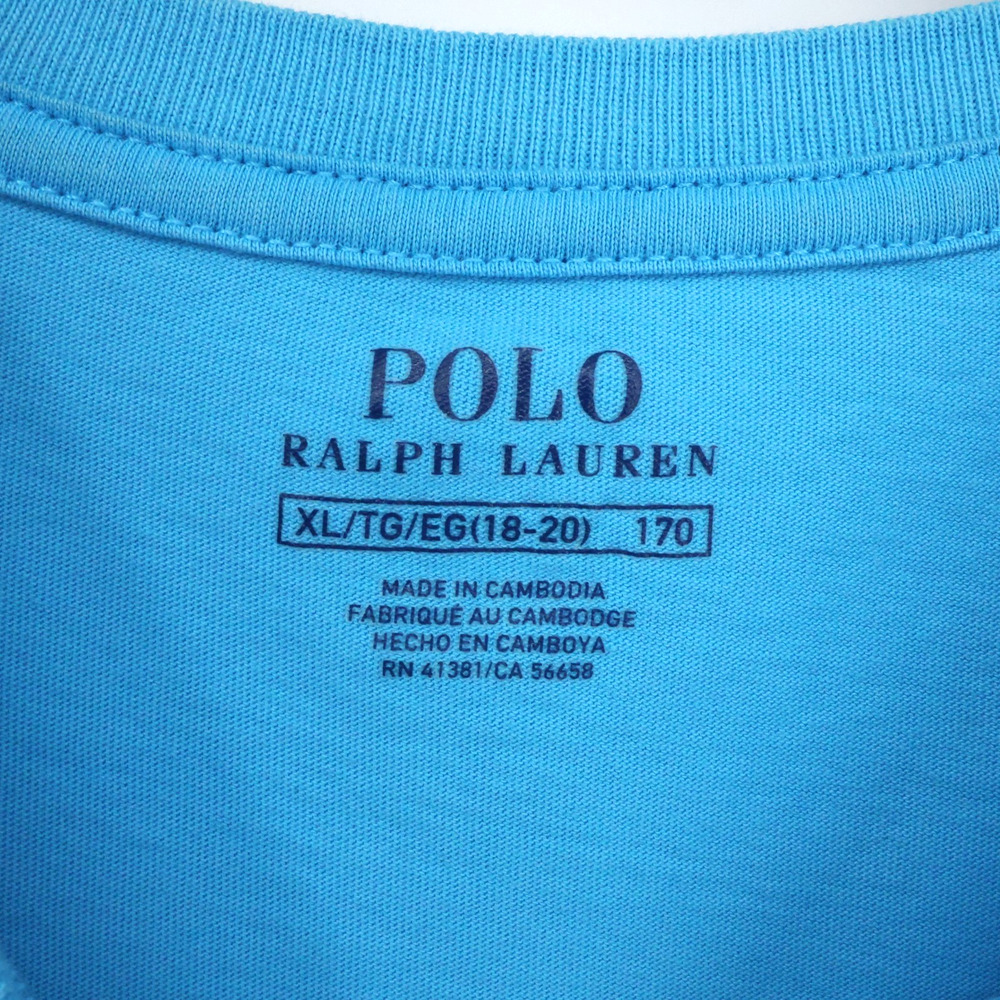 Polo Ralph Lauren T-shirt Boys XL 18 20 Blue Big Pony Cotton Knit 3 Preppy - Picture 3 of 11